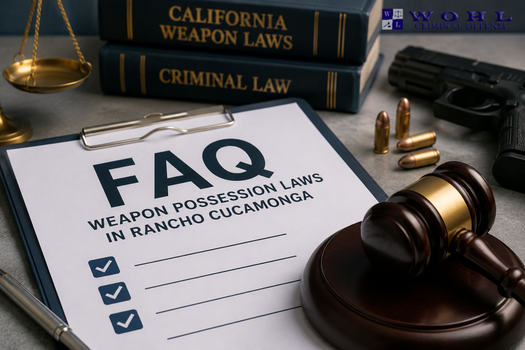 weapon possession laws in Rancho Cucamonga, weapon possession laws
